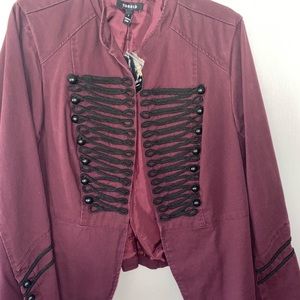 Torrid Vintage Wine Band Jacket 1x New